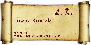 Liszov Kincső névjegykártya